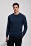 Men's Casual Winter Navy Blue Crew Neck Basic Sweater