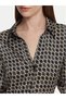 Dark Blue Patterned Women's Dress - 4