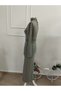 Women's long sleeve turtleneck ruched waist maxi modal dress - 5