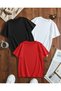 Unisex Mixed Print T-Shirt Set – 3-Pack Crew Neck Casual T-Shirts - 2