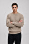 Men's Casual Winter Beige Crew Neck Basic Sweater - 3