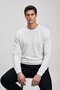 Men's Trendy Crew Neck Comfortable White Knitwear Sweater - 4