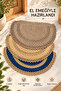 Handmade Natural Textured Half Moon Braided Door Mat Bohemian Decorative Design - 7
