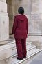 Women's Burgundy Seasonal Front Zipper Hooded Sweatshirt Set with Stone Detail and Accessories - 4