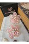 Tulle Pink Floral Ivy Pearl Stone Hairpin Set - Girls' Wedding Engagement Birthday Hair Clip - 3
