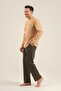 Men's mink 100% cotton long sleeve pajama set, crew neck, pocket detail - 3