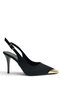 Gold Metal Accessory Detailed High Heeled Shoes Stiletto Black 11 cm - 6
