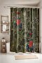 Green Ethnic Elephant Patterned Bathroom Curtain, Shower Curtain, Bathtub Curtain 175X200Cm - 2