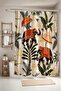 Botanical and Black Elephant Patterned Bathroom Curtain, Shower Curtain, Bathtub Curtain 175X200Cm - 2