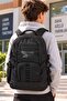 Black School Backpack for Teenage Boys Daily Use Multi-Compartment Bag 46X34X15 cm