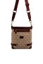Dark Beige - Claret Red Monogram Women's Crossbody Bag Sp1120