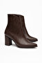 Guarda Brown Leather Pointed Toe Women's Heeled Boots - 4