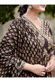 Brown & Gold Printed Viscose Angrakha Anarkali Kurta Set-ALV2268-Size:L-40-Inches - 3