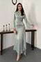 Mint side-tie satin dress - 2