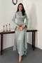 Mint side-tie satin dress