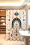 Bohemian Hand and Evil Eye Patterned Bathroom Curtain, Shower Curtain, Bathtub Curtain 175X200Cm - 3
