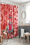 Red Ethnic Elephant Patterned Bathroom Curtain, Shower Curtain, Bathtub Curtain 175X200Cm - 5