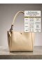 Women's Cream Multi-Compartment Zippered Faux Leather Shoulder Bag with Scarf Gift Bag - 7