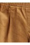 Özmarka New Season Brown Velvet Boys' Trousers with Elastic Waist - 2