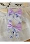 Set of 2 Lilac Mini Stone Tulle Bow Girls' Hair Clips 7.5cm - Floral Tail Clip Hairpin - 3