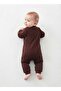 Hakim Collar Buttoned Soft Combed Cotton Blend Soft Textured Unisex Newborn and Baby Romper - Daily Comfortable Plum Clothing - 2