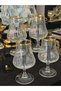 6 Pieces Bohemia Crystal Gold Gilt Stand-Up Cut-Out Coffee Soft Drink Water Cup Glass 150ml - 6