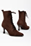 Tavira Brown Suede Pointed Toe Women's Heeled Boots - 3