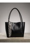Women's Black Multi-Compartment Zippered Faux Leather Shoulder Bag with Scarf Gift Bag - 3