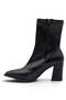Non-Slip Sole Zipper Detailed Thick Heeled Stretch Women's Boots Black 9 cm - 8
