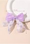 Set of 2 Water Green Mini Stone Tulle Bow Girls' Hair Clips - Floral Tail Clip Hair Clips - 4