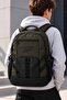 Dark Khaki School Backpack for Boys Teenagers Multi-Compartment Daily Bag 46X34X15 cm