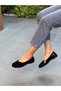 Black Suede Patent Leather Women's Daily Ballerinas - 2