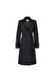 Shirt Collar Belted Black Trench Coat 13751 - 7