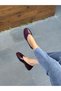 Burgundy Suede Patent Leather Women's Daily Ballerinas