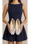 Women's Beige Satin New Bowknot Polka Dot Detailed 1 cm Ballerinas Byndlckpuan01 - 8