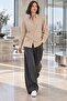 Women's Mink 100% Cotton Double Pocket Detailed Regular Shirt Classic Collar Flowy Comfortable Fit Shirt - 5