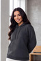Women's Smoked Hooded Sweatshirt with Side Pockets, 3 Thread Count Soft Puff Fabric - 6