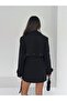 Eyelet Buttoned Belted Trench Jacket - 7