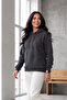 Women's Smoked Hooded Sweatshirt with Side Pockets, 3 Thread Count Soft Puff Fabric - 7