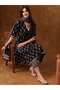 Black Viscose Fancy Kurti With Bottom Dupatta - VRN1018 | Black-Size:2XL-44-Inches - 3