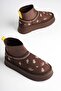 Women's Bitter Brown Embroidered 5cm Thick Sole Casual Winter Boots - 8