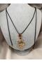 Black Adjustable Drawstring Necklace with Gold Snake Figure – Geometric Design Long Chain Women's Necklace Jewelry Accessory