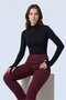 3-Black Half Turtleneck Finger Loop Long Sleeve Body/Blouse - Pack of 3 - 6