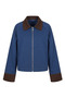 Mendi̇l Collar Jacket with Side Pocket and Zipper, Navy Blue