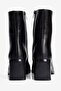 Women's Boots Pointed Toe Zippered Thick Heeled Lina Black - 6