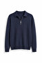 Kelso - Navy - Cotton Zippered Polo Collar - Men's Sweater - 6