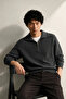 Orlo - Anthracite - Cotton Half-Zip - High-Neck Men's Sweater - 5