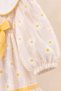 Baby Girl Daisy Embroidered Roba Double Bow Baby Collar Long Sleeve Dress - 4