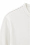 Shale - White - Crew Neck Long Sleeve - 100% Cotton - Collar Buttoned Men's Tshirt - 6