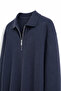 Kelso - Navy - Cotton Zippered Polo Collar - Men's Sweater - 7